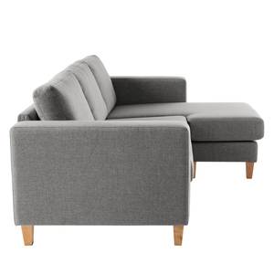 Ecksofa MAISON 2-Sitzer mit Longchair Webstoff - Webstoff Inas: Platin - Longchair davorstehend rechts