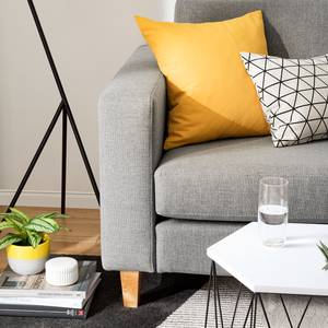 Ecksofa MAISON 2-Sitzer mit Longchair Webstoff - Webstoff Inas: Platin - Longchair davorstehend rechts