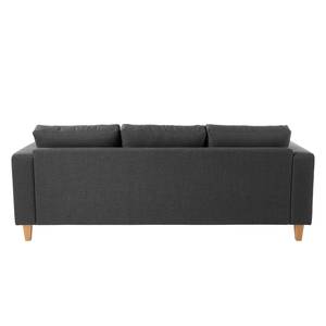 Ecksofa MAISON 2-Sitzer mit Longchair Webstoff - Webstoff Inas: Dunkelgrau - Longchair davorstehend rechts