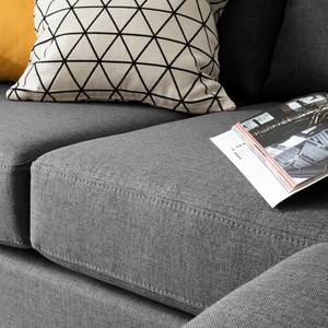 Ecksofa MAISON 2-Sitzer mit Longchair Webstoff - Webstoff Inas: Dunkelgrau - Longchair davorstehend rechts