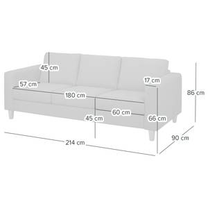 3-Sitzer Sofa MAISON Webstoff Inas: Cappuccino - Ohne Schlaffunktion