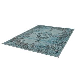 Laagpolig vloerkleed Vintage textielmix - Turquoise - 160 x 230 cm