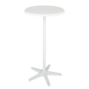 Table haute Duo Tube en acier / Matériau synthétique blanc