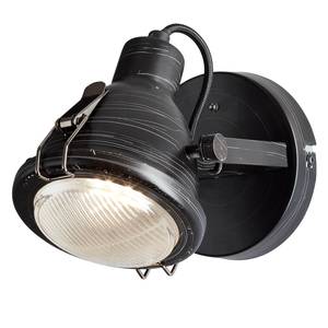 Plafondlamp Bentli glas/metaal - Zwart - Aantal lichtbronnen: 1