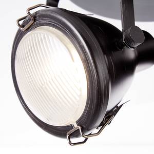 Plafondlamp Bentli glas/metaal - Zwart - Aantal lichtbronnen: 2