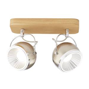 LED-plafondlamp Tribe ijzer/massief eikenhout - Aantal lichtbronnen: 2