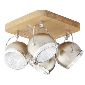 LED-plafondlamp Tribe ijzer/massief eikenhout - Aantal lichtbronnen: 4