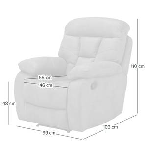 Tv-fauteuil Hankey handmatig verstelbaar microvezel - lichtbruin - Cognackleurig