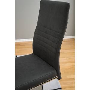 Chaise cantilever Claras Tissu - Gris - Lot de 2