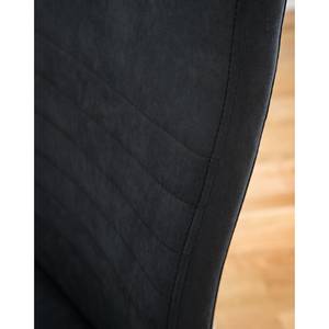 Chaise cantilever Claras Tissu - Noir - Noir - Lot de 2