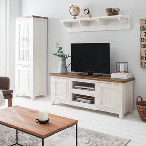 Tv-meubel Balignton massief grenenhout - Wit