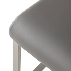 Chaise cantilever Lezuza Imitation cuir / Acier inoxydable - Cuir synthétique Leja: Gris - Lot de 2