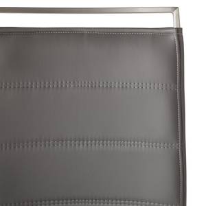 Chaise cantilever Lezuza Imitation cuir / Acier inoxydable - Cuir synthétique Leja: Gris - Lot de 2