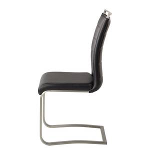 Chaise cantilever Lezuza Imitation cuir / Acier inoxydable - Cuir synthétique Leja: Noir - Lot de 2