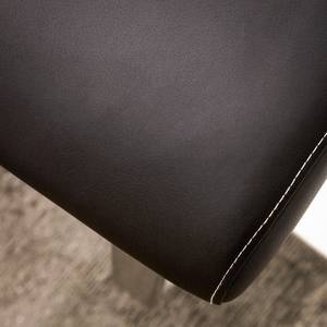 Banc Lezuza Imitation cuir / Acier inoxydable - Noir