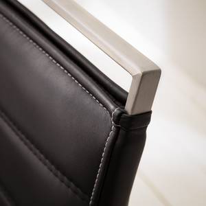 Banc Lezuza Imitation cuir / Acier inoxydable - Noir