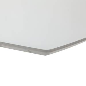 Eettafel Abasa glas/roestvrij staal - hoogglans grijs/roestvrij staal - Hoogglans lichtgrijs