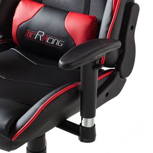 Chaise de bureau mcRacer II Imitation cuir / Nylon - Noir / Rouge