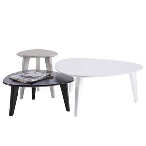 Table gigogne Burie (3 éléments) Blanc / Noir Gris