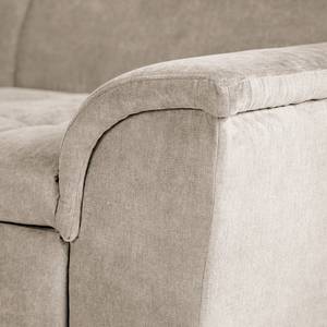 Ecksofa Charlo Antiklederlook - Flachgewebe Soan: Cappuccino - Longchair davorstehend links - Ohne Schlaffunktion