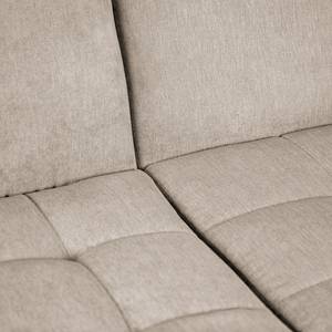 Ecksofa Charlo Antiklederlook - Flachgewebe Soan: Cappuccino - Longchair davorstehend links - Ohne Schlaffunktion