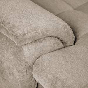 Ecksofa Charlo Antiklederlook - Flachgewebe Soan: Cappuccino - Longchair davorstehend links - Ohne Schlaffunktion