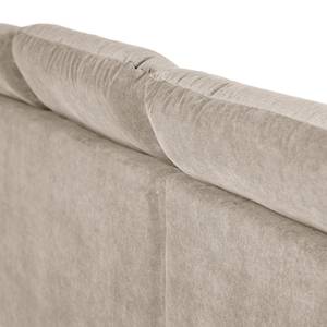 Ecksofa Charlo Antiklederlook - Flachgewebe Soan: Cappuccino - Longchair davorstehend links - Ohne Schlaffunktion