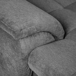 Ecksofa Charlo Antiklederlook - Flachgewebe Soan: Grau - Longchair davorstehend links - Ohne Schlaffunktion