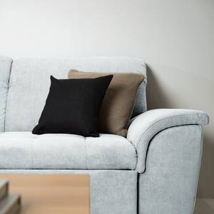 Ecksofa Charlo Antiklederlook - Flachgewebe Soan: Pastellblau - Longchair davorstehend links - Ohne Schlaffunktion