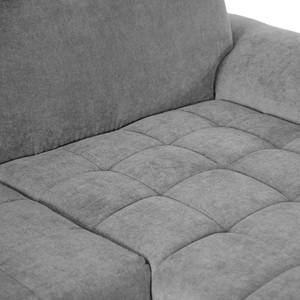 Ecksofa Charlo Antiklederlook - Flachgewebe Soan: Grau - Longchair davorstehend rechts - Ohne Schlaffunktion