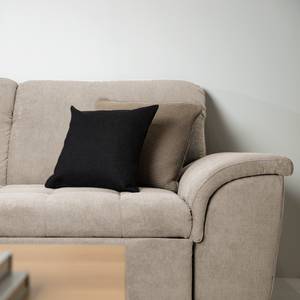 Ecksofa Charlo Antiklederlook - Flachgewebe Soan: Cappuccino - Longchair davorstehend links - Mit Schlaffunktion