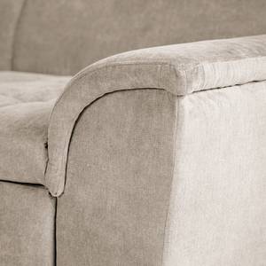 Canapé d’angle Charlo Tissu Soan:  Cappuccino - Méridienne courte à gauche (vue de face) - Avec fonction couchage