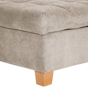 Ecksofa Charlo Antiklederlook - Flachgewebe Soan: Cappuccino - Longchair davorstehend links - Mit Schlaffunktion