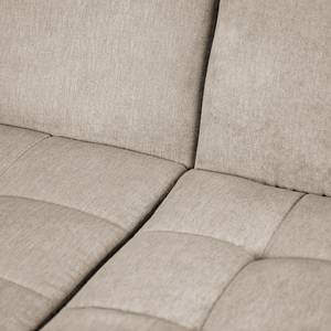 Ecksofa Charlo Antiklederlook - Flachgewebe Soan: Cappuccino - Longchair davorstehend rechts - Mit Schlaffunktion