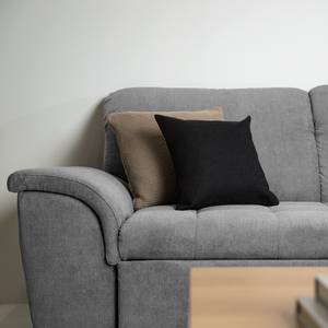 Ecksofa Charlo Antiklederlook - Flachgewebe Soan: Grau - Longchair davorstehend rechts - Mit Schlaffunktion