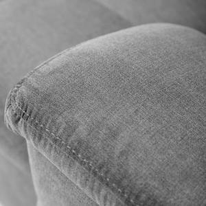 Canapé d’angle Charlo Tissu Soan: Gris - Méridienne courte à droite (vue de face) - Avec fonction couchage