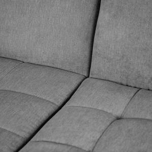 Ecksofa Charlo Antiklederlook - Flachgewebe Soan: Grau - Longchair davorstehend rechts - Mit Schlaffunktion