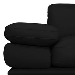 Ecksofa Kingman Echtleder Schwarz - Longchair davorstehend rechts