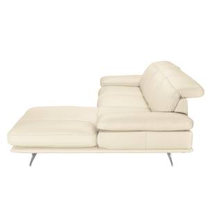 Ecksofa Kingman Echtleder Hellbeige - Longchair davorstehend rechts