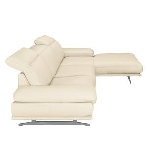 Hoekbank Kingman leer Licht beige - Longchair vooraanzicht rechts