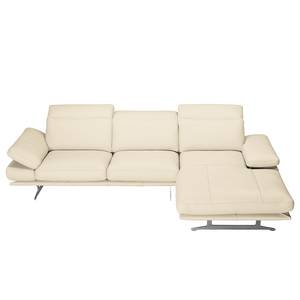 Ecksofa Kingman Echtleder Hellbeige - Longchair davorstehend rechts