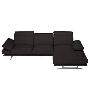 Ecksofa Kingman Echtleder Espresso - Longchair davorstehend rechts