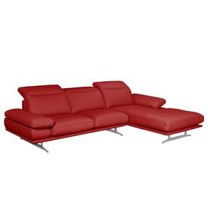 Ecksofa Kingman Echtleder Rot - Longchair davorstehend rechts