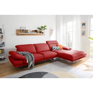 Ecksofa Kingman Echtleder Rot - Longchair davorstehend rechts