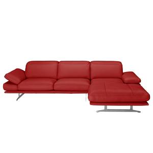 Ecksofa Kingman Echtleder Rot - Longchair davorstehend rechts