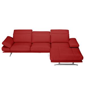 Ecksofa Kingman Echtleder Rot - Longchair davorstehend rechts