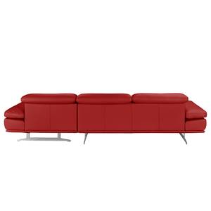 Ecksofa Kingman Echtleder Rot - Longchair davorstehend rechts