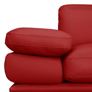 Hoekbank Kingman leer Rood - Longchair vooraanzicht rechts