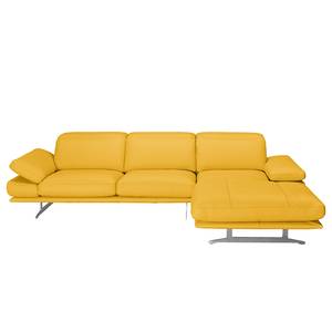 Ecksofa Kingman Echtleder Maisgelb - Longchair davorstehend rechts