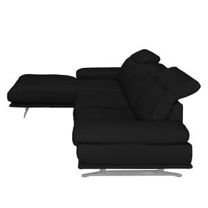 Ecksofa Kingman Echtleder Schwarz - Longchair davorstehend links